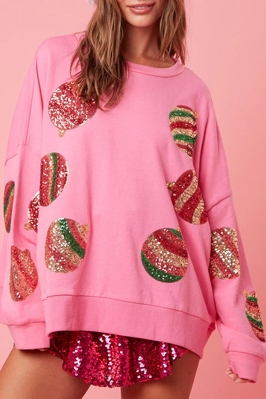EB | Weihnachts-Ei Pailletten Lässiger Langarm Sweatshirt