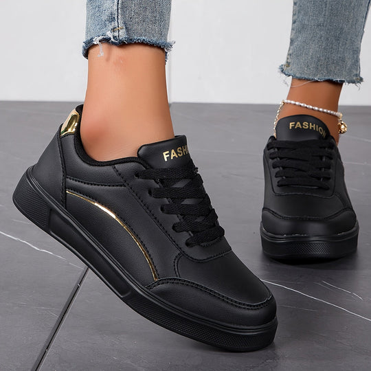 EB | Damen Sneaker In Einfarbiger Ausführung mit Schnürsenkeln und Weicher Sohle