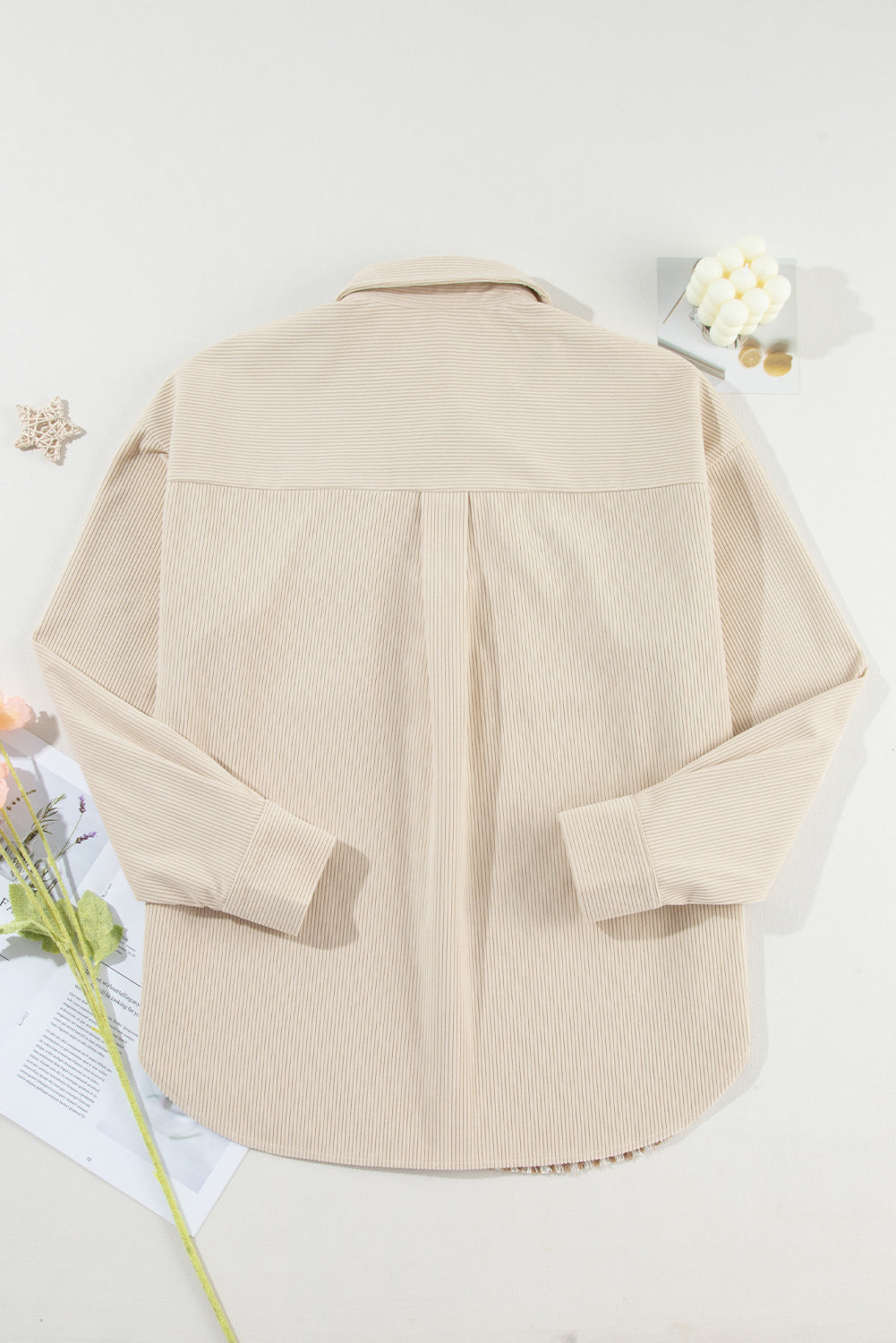 EB | Hundezahn Muster Hemdjacke Baumwollmischung Trendy und Komfortabel
