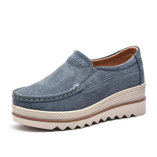 Damen Slip-On Mokassins mit bequemer Sohle und eleganter Oberflächenstruktur EB