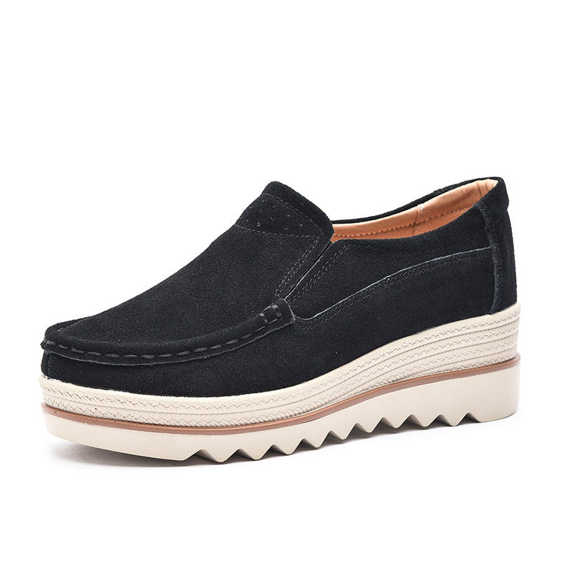 Damen Bequeme Mokassins mit modischer Plateausohle EB
