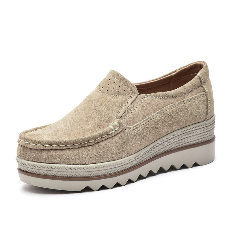 Damen Bequeme Mokassins mit modischer Plateausohle EB