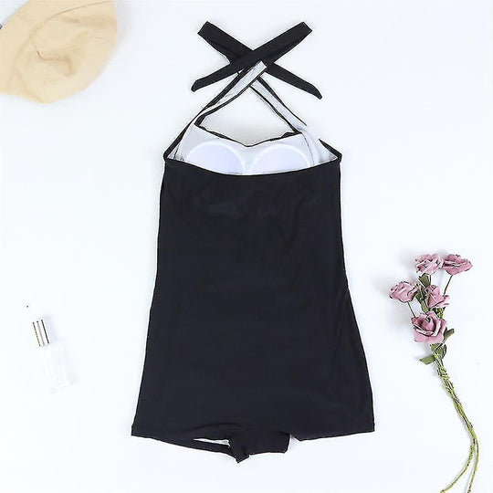 EB | Damen Boyleg Badeanzug mit Halterneck & Figurformender Passform