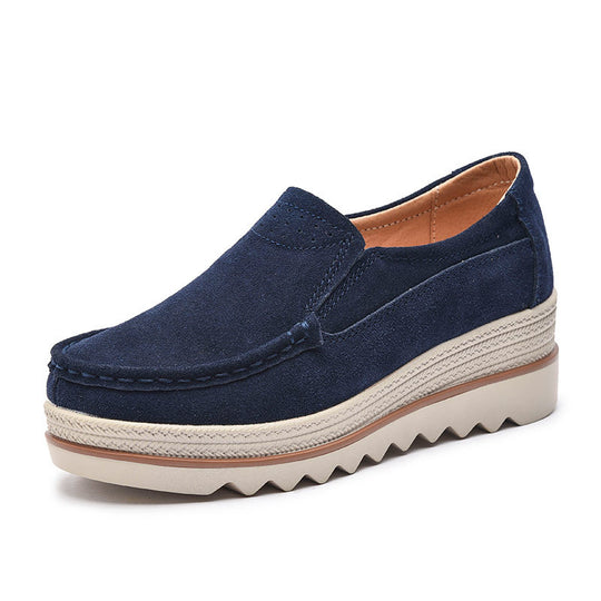 Damen Bequeme Mokassins mit modischer Plateausohle EB