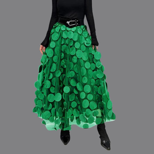 EB – Stylischer schicker langer Rock mit Polka Dots