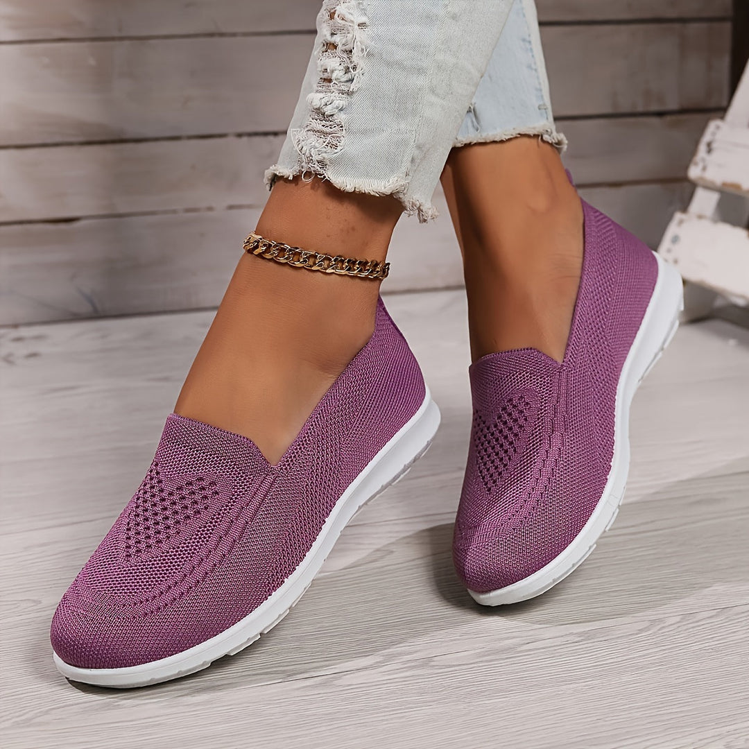 EB | Einfarbige Gestrickte Sneaker Für Damen