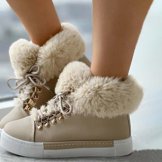 Warme Plüsch Plattform Stiefeletten EB