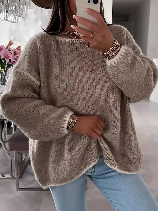 EB | Lockere Strickpullover Weich und Gemütlich Einzigartige Häkel-details