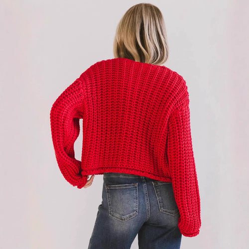 EB | Gemütlicher Chic Damenstrickjacke mit Knöpfen und Taschen