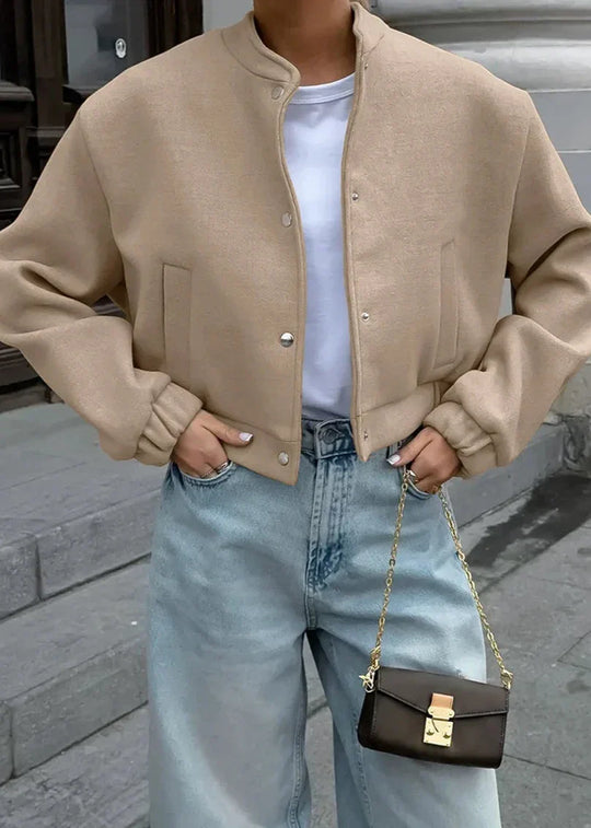 EB | Luxuriöse Wollflugjacke - Khaki