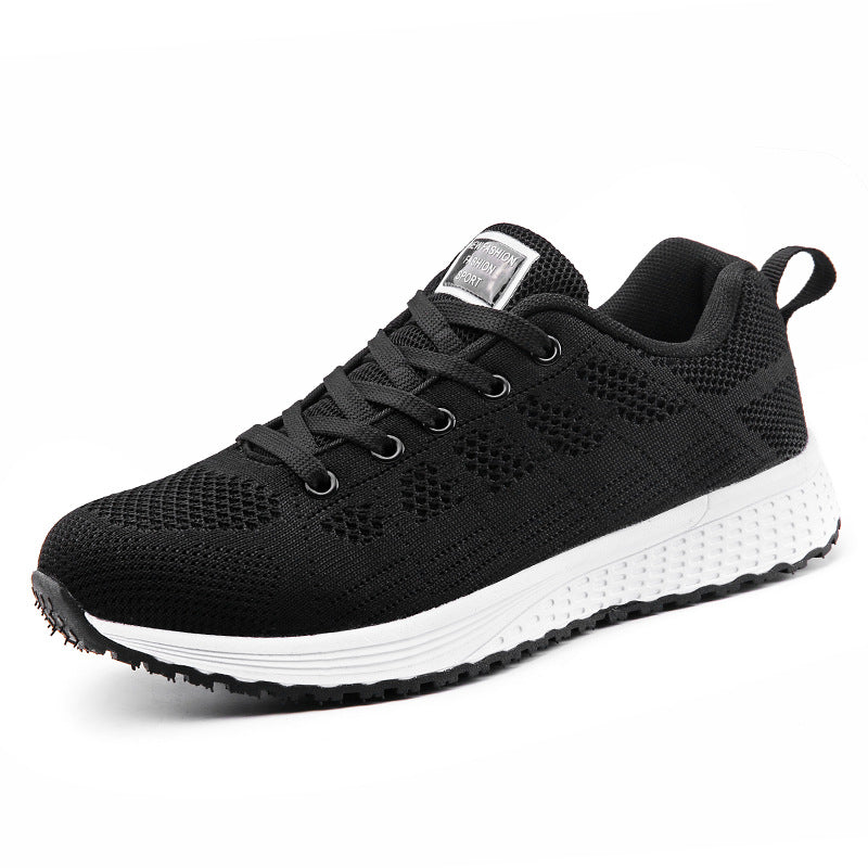 Damen nan leichtgewichtiger Strick-Freizeitsneaker mit Wabenperforation, schockabsorbierender Schaumsohle und gepolstertem Fersenkragen EB