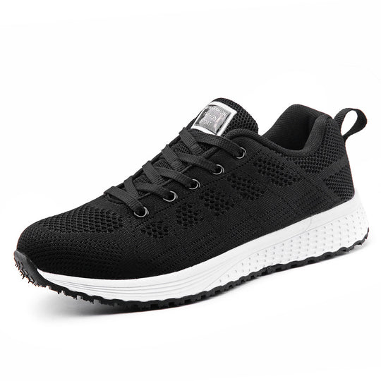 Damen nan leichtgewichtiger Strick-Freizeitsneaker mit Wabenperforation, schockabsorbierender Schaumsohle und gepolstertem Fersenkragen EB