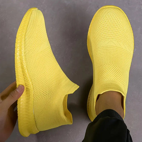 Herren Woven Knit Slip On Sock Schuhe EB
