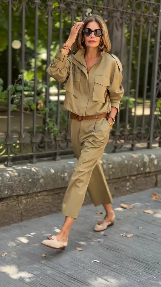 EB | Utility Cargo Jacke mit Riemen und Taschenakzenten