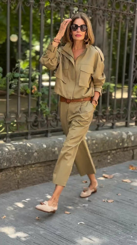 EB | Utility Cargo Jacke mit Riemen und Taschenakzenten