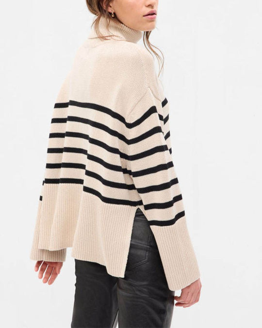 EB | Gestreifter Schwarz-Weiß Strick Pullover