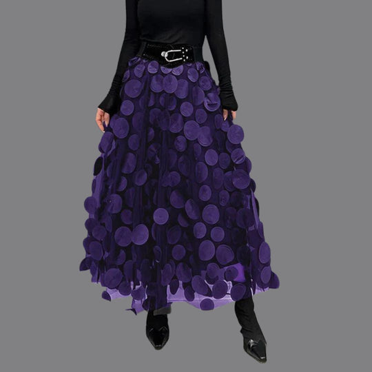 EB – Stylischer schicker langer Rock mit Polka Dots