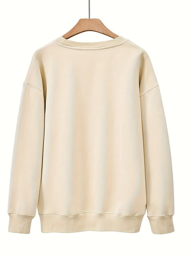 EB | Sweatshirt mit Künstlerischem Gesicht Baumwolle Trendy und Bequem