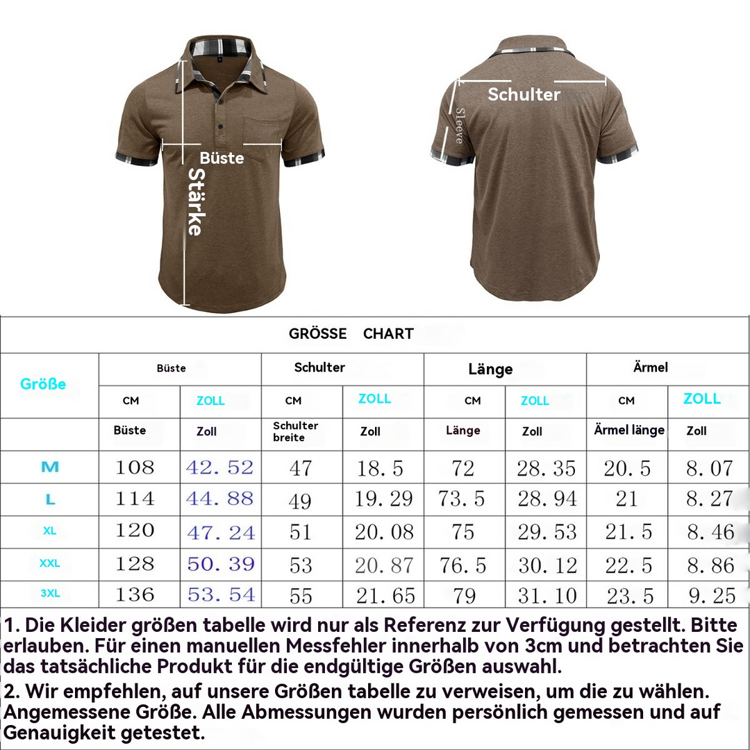 EB | Kurzärmeliges POLO-Hemd mit kariertem Revers