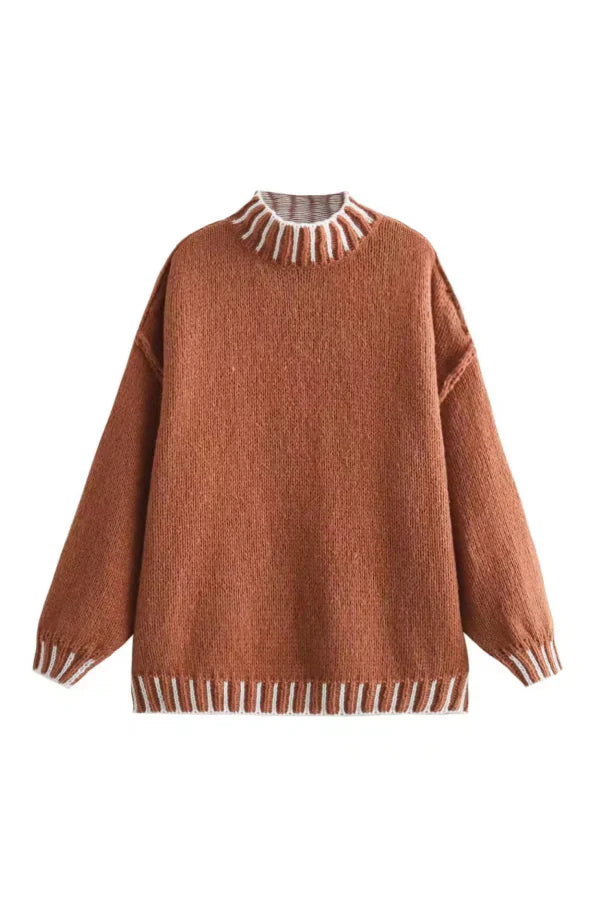 EB | Gemütlicher Rollkragenpullover mit Farbblockmuster