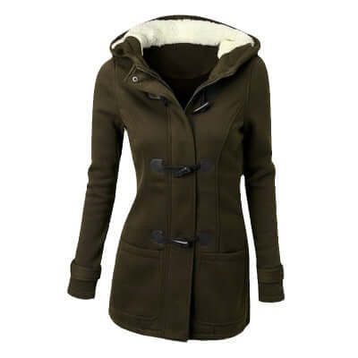 EB | Damen Gemütliche Fleece Kapuzenjacke