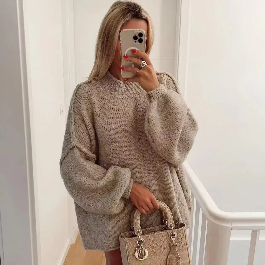 EB | Strickpullover mit Rollkragen und stylischen Puffärmeln