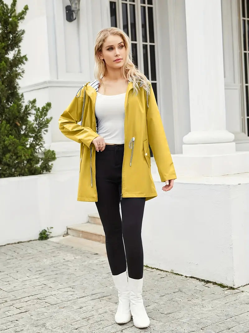 EB | Regenjacke - Wasserdicht mit Kapuze - Verstellbare Passform - Praktische Taschen