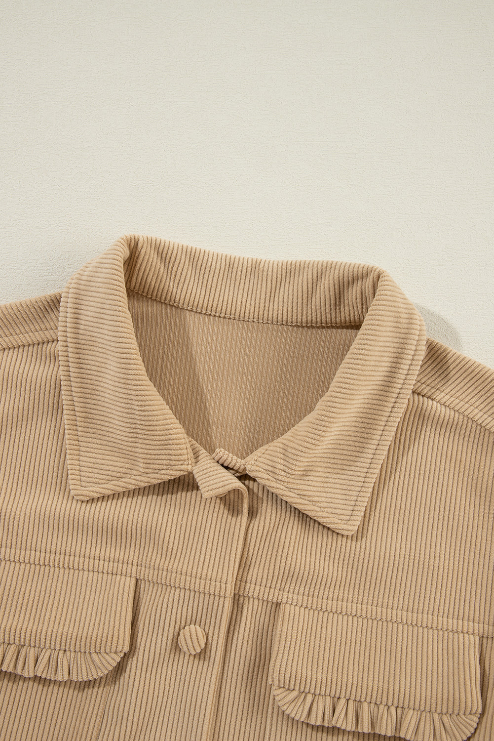 EB | Cordurahemdjacke mit Rüschendetails Baumwollmischung Elegant und Modern