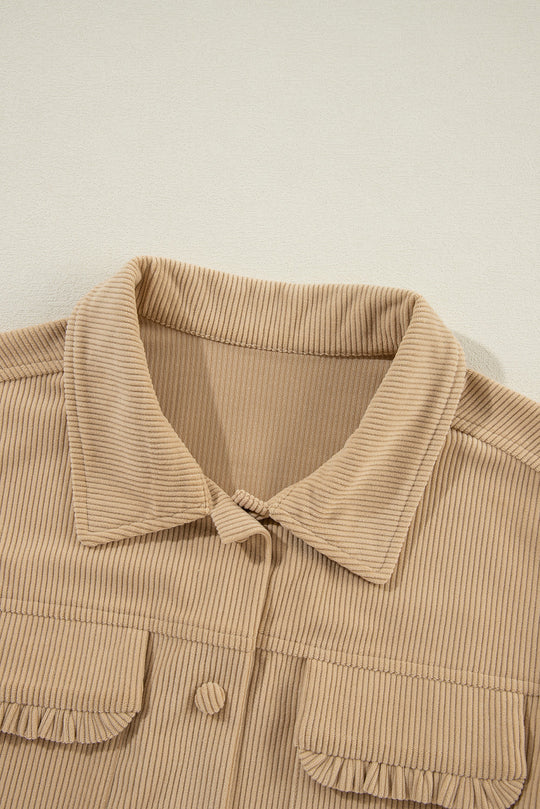 EB | Cordurahemdjacke mit Rüschendetails Baumwollmischung Elegant und Modern