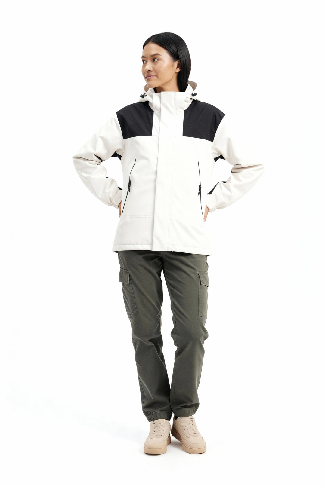 Damen Fleece 3-in-1 Winterjacke mit Kapuze & Wärmefunktion | EB