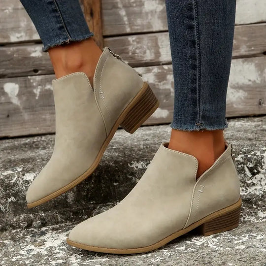 EB | V-Ausschnitt Chic Dicke Absatzstiefel für Damen