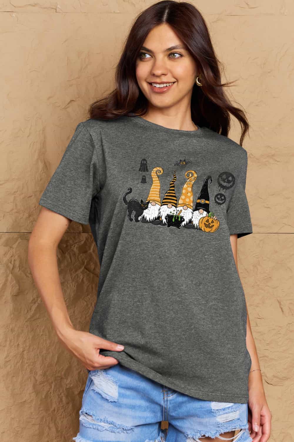 Heidi-Mode | Simply Love Große Halloween-Themen Grafik Baumwoll-T-Shirt