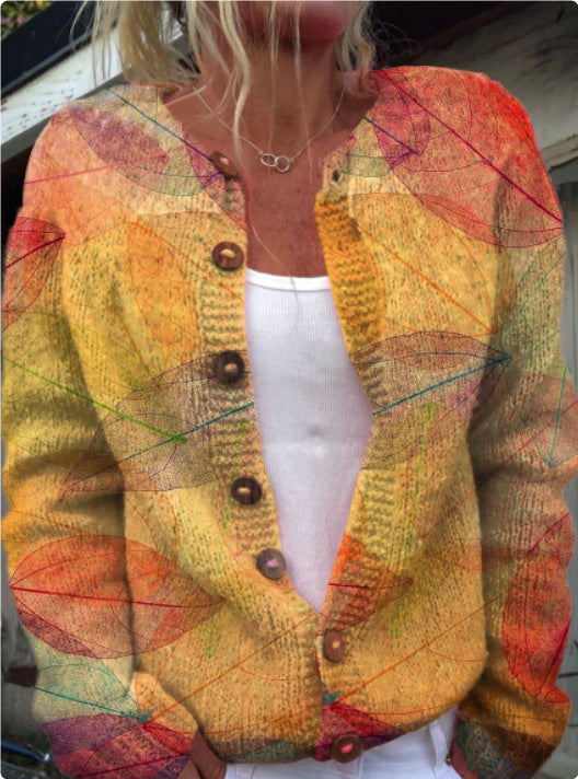 EB | 3D Digital Gedruckte Strickjacke für Damen