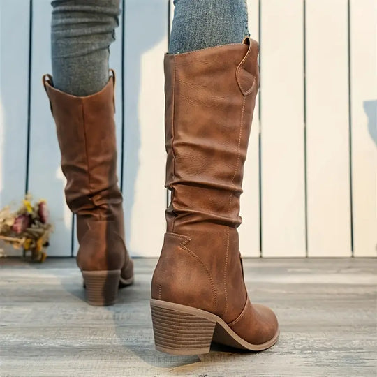 EB | High Heel Maillard V-Mund Skinny Boots