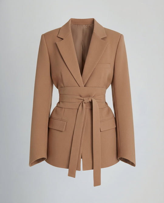 Taillierter Gürtel Blazer Damen | EB