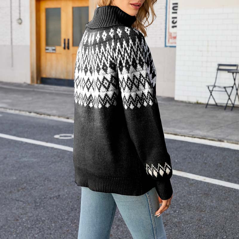 EB | Geometrischer Strickpullover Mit Eleganter Struktur