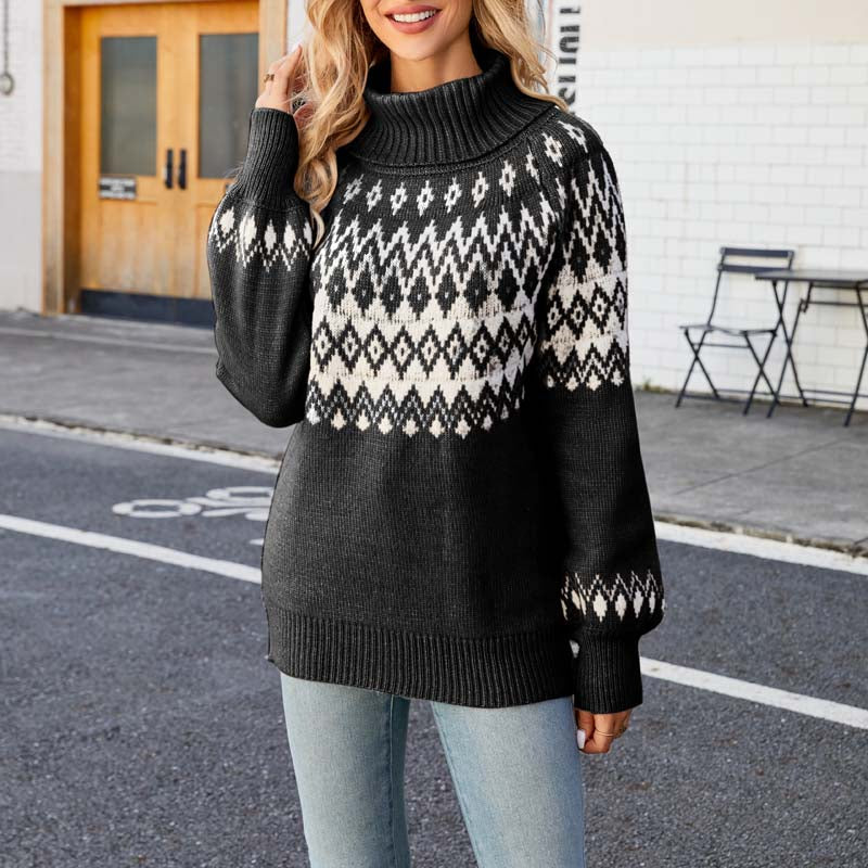 EB | Geometrischer Strickpullover Mit Eleganter Struktur