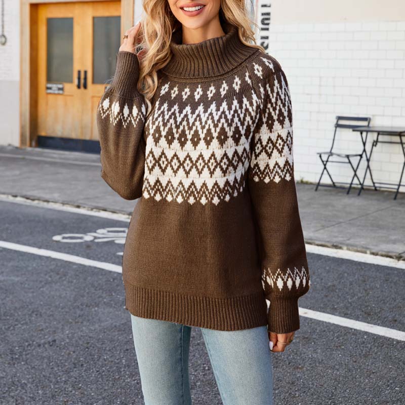 EB | Geometrischer Strickpullover Mit Eleganter Struktur