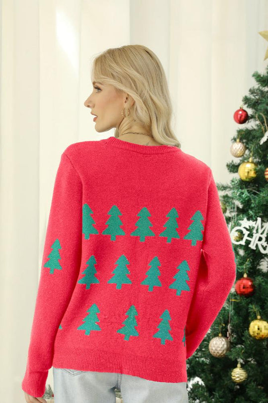 EB | Funkelnder Pailletten Weihnachtbaum Strickpullover