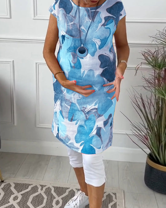 EB | Lässiges Longtop mit Farbenfrohem Blumenprint