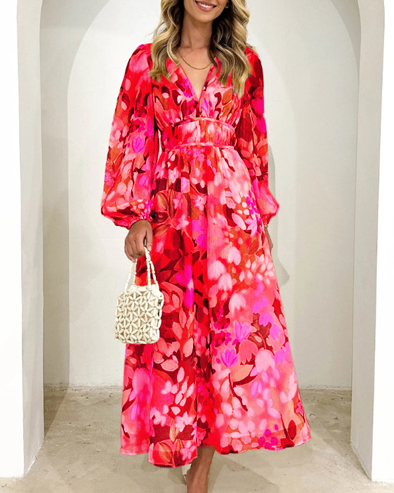 EB | Boho Blumen Maxi Kleid