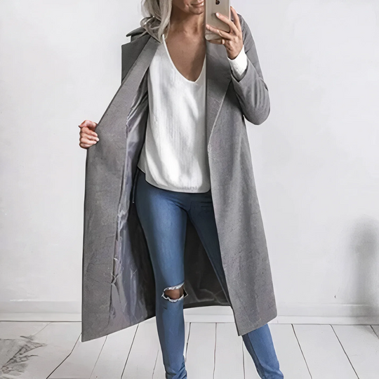 EB | Mantel Damen Lange Trenchcoat