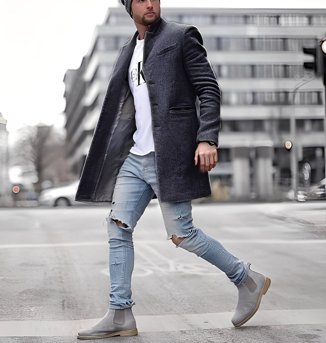 EB | Lässiger langer Wollmantel für Herren