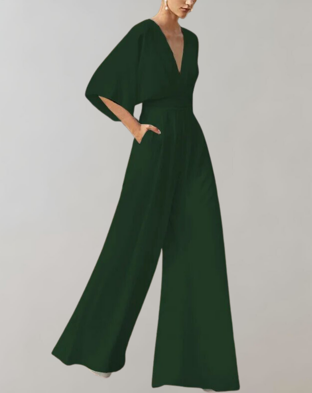 EB Damen Jumpsuit mit V-Ausschnitt und weitem Bein