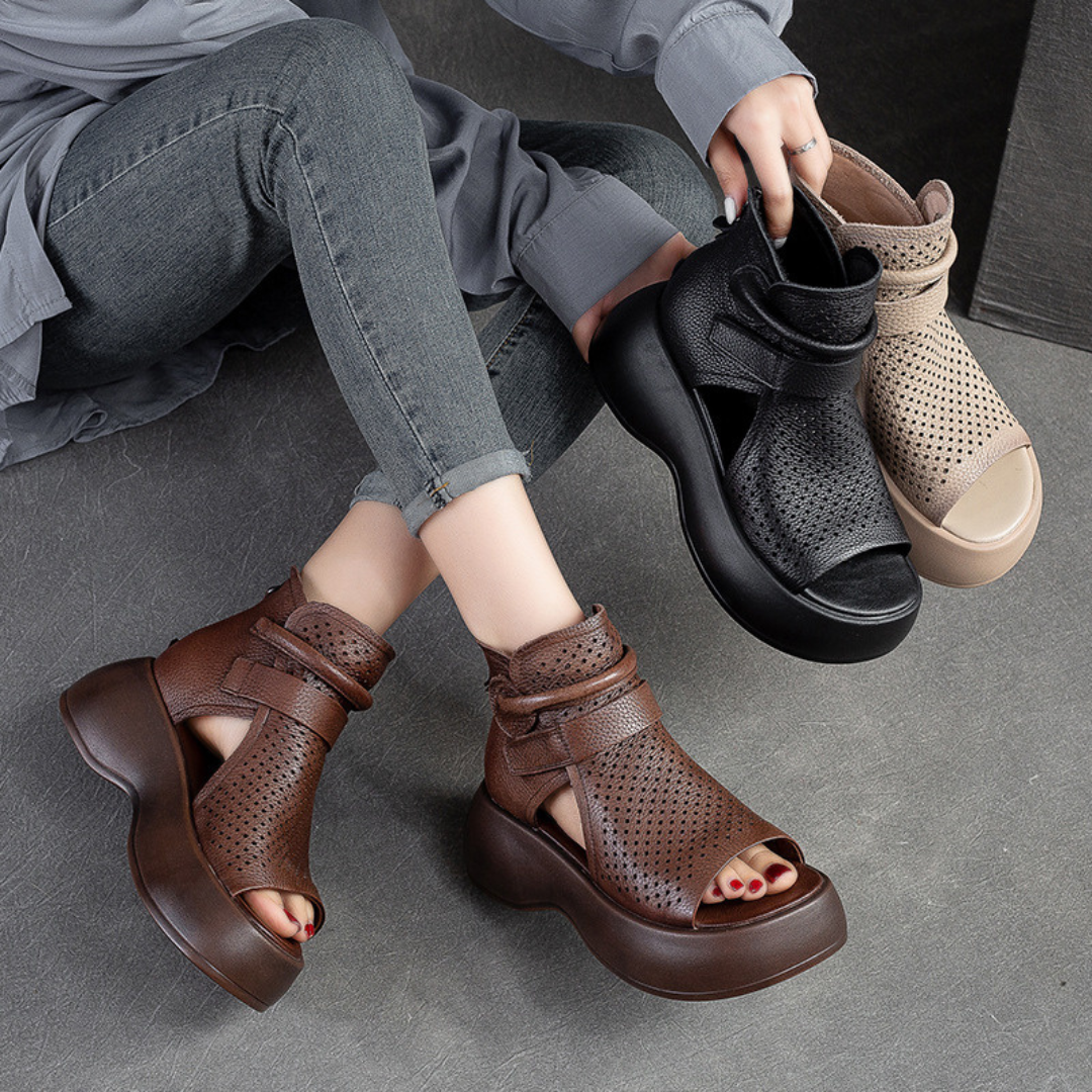 Zeitlose Leder-Orthopädische Sandalen EB