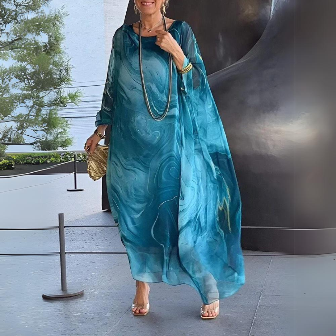 EB | Bauchbedeckendes Seiden-Chiffon-Kleid