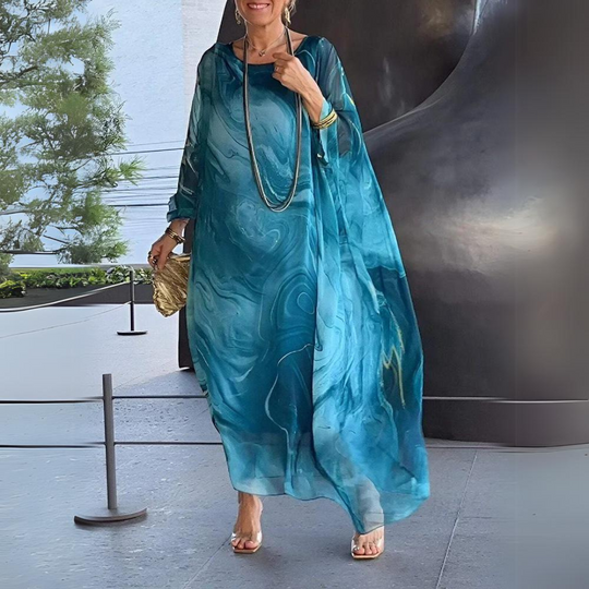 EB | Bauchbedeckendes Seiden-Chiffon-Kleid