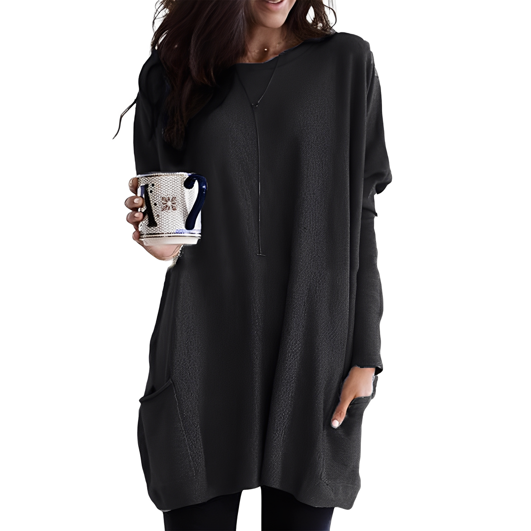 EB | Bequemer Langer Damenpullover mit Taschen