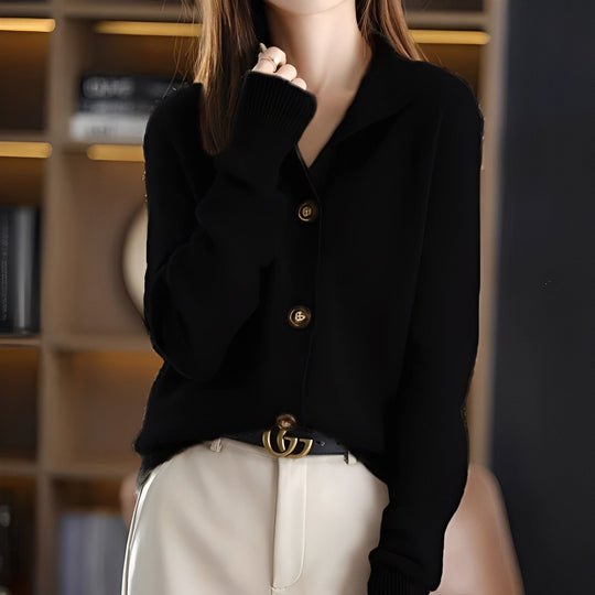 EB | Eleganter, lässig geschnittener Cardigan mit Knöpfen für Frauen