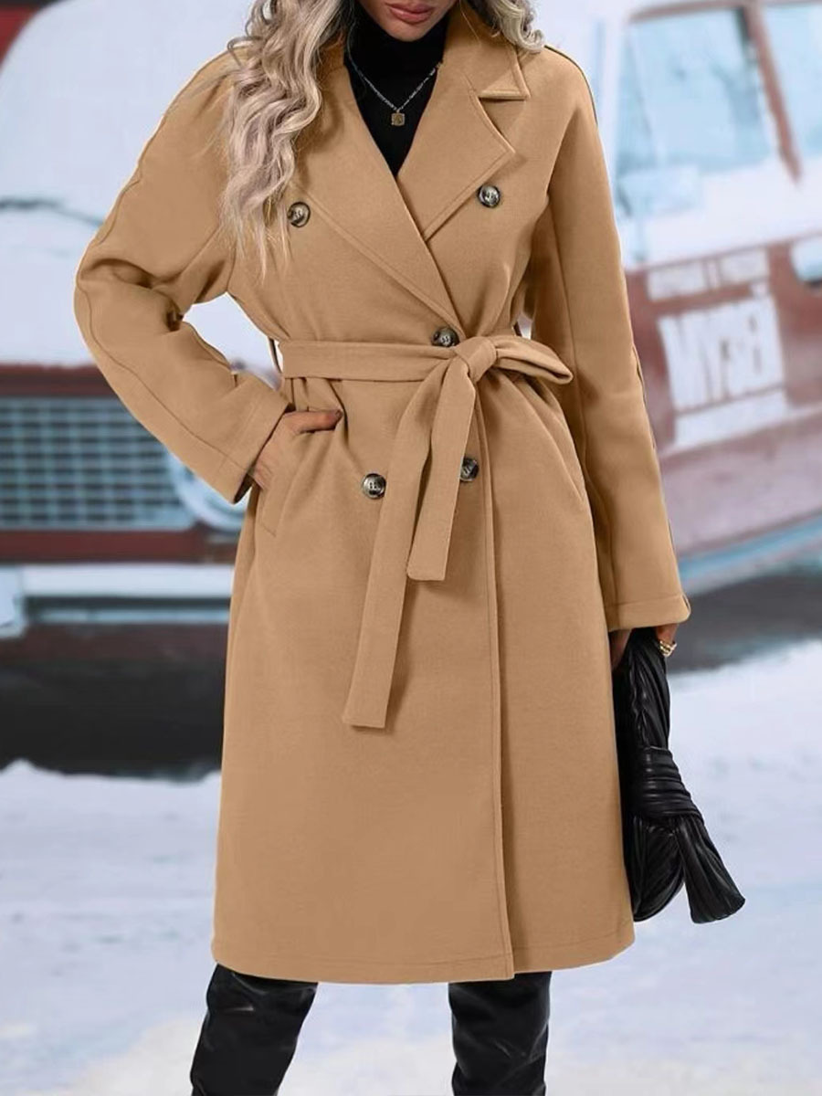 EB | Klassischer Damen Trenchcoat Mit Doppelknopfverschluss